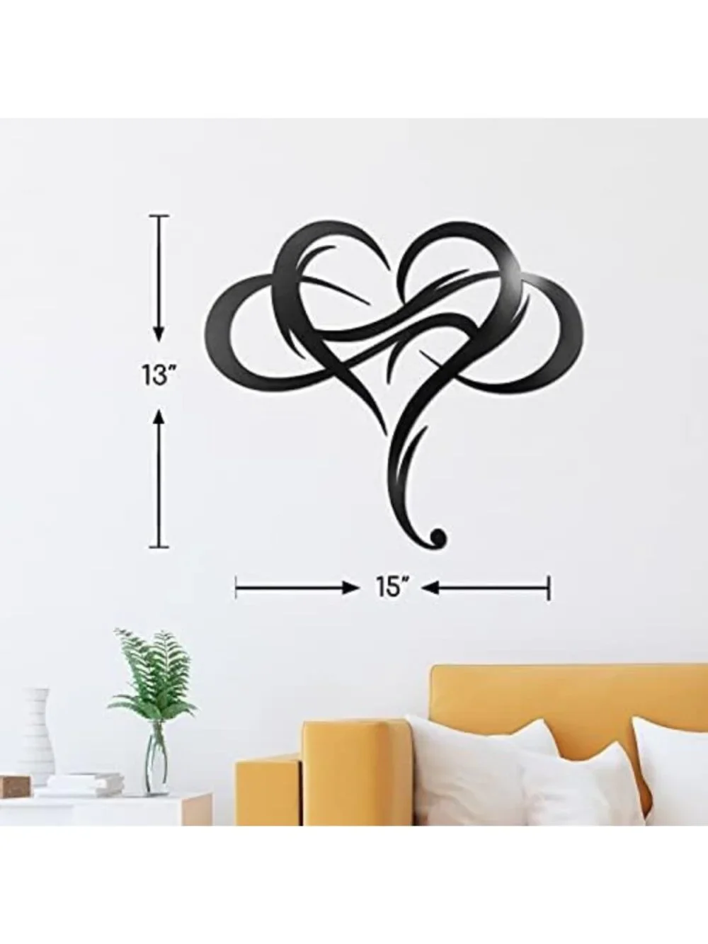 Large Infinity Heart Metal Wall Art - Unique Love Sign for Home & Garden Decor